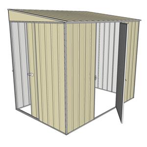 Build-a-Shed 1.5 x 2.3 x 2m Sliding Door Tunnel Shed with Hinged Side Door - Cream