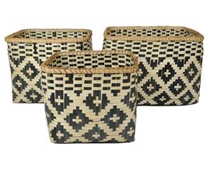 Casa Regalo Bamboo Navajo Basket Set of 3