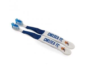 Chelsea Fc Childrens/Kids Toothbrush (Pack Of 2) (White/Blue) - TA3120