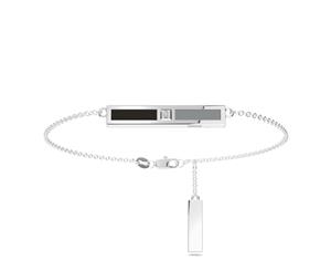 Chicago White Sox Diamond Link Bracelet For Women In Sterling Silver Design by BIXLER - Sterling Silver