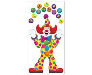 Circus Party Supplies Happy Birthday Clown Door Cover