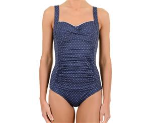 David Bri-Bri Pois Blue Polka Dot One Piece Balconette Swimsuit DA7-111