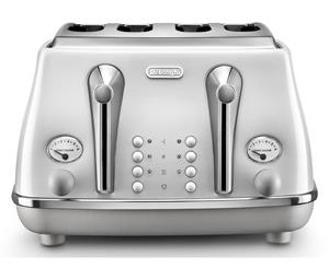 DeLonghi - CTOC 4003.W - Icona Capitals 4 Slice Toaster - Sydney White