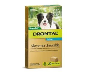 Drontal Chews Bayopet Dog Wormer Medium 10kg - 20's (D5654)