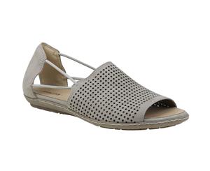 Earth Shoes Womens Shelly2 Comfort Casual Sandal in Taupe Leather