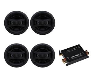 Earthquake In-Ceiling Speaker Package Bluetooth Streaming - ECS6.5 and VAST V-BT100A - Two Pair