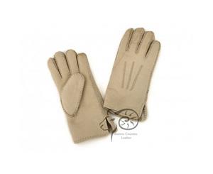 Eastern Counties Leather Womens/Ladies 3 Point Stitch Detail Sheepskin Gloves (Grey) - EL222