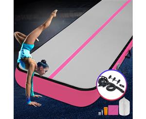 Everfit 8MX1MX0.2M Air Track Mat Inflatable Airtrack Tumbling Mat W/Pump Yoga Floor Gymnastics Pink