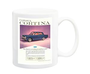 Ford Consul Cprtina Car Advert Poster Mug - 11 Fluid Oz