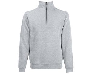 Fruit Of The Loom Mens Zip Neck Sweatshirt Top (Heather Grey) - BC1370