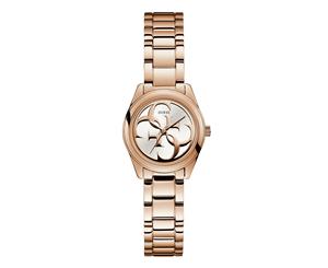 GUESS Women's 32mm Micro G Twist Stainless Steel Watch - White/Rose Gold