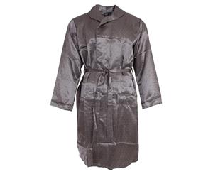 Harvey James Mens Satin Kimono Wrap Dressing Gown (GREY) - N1179