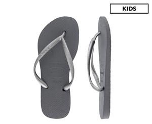 Havaianas Girls' Slim Thongs - Steel Grey