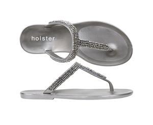 Holster - Women's Backless T-bar Sandal Vienna - Pewter