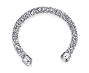 Ignite Crystals Bangle Embellished with Swarovski crystals-White Gold/Grey