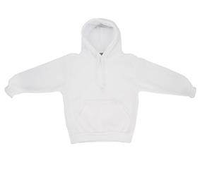 Kids Unisex Basic Pullover Hoodie Jumper School Uniform Plain Casual Sweat Shirt - White