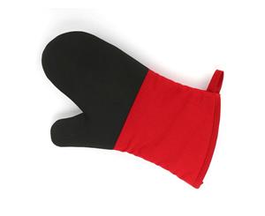 Kitchen Cooking Oven Mitt Set - Red Black 1 x Pair