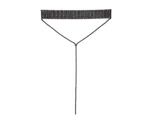 Lovisa Black Diamante Statement Y Neck Choker