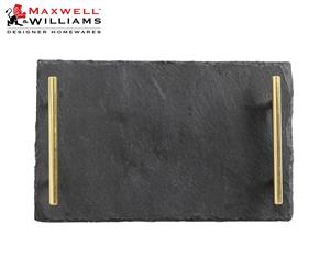 Maxwell & Williams Mezze 30x20cm Slate Tray Serving Platter w Gold Handle