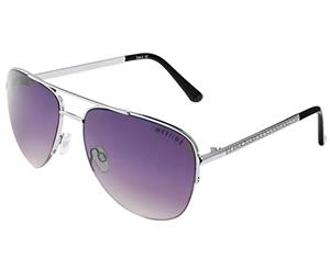 Mestige Women's Wanderlust Sunglasses w/ Swarovski Crystals - Silver/Purple