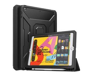 MoKo iPad 10.2 2019 Case Genuine MOKO Shockproof Full Body Trifold Stand Cover [ColourBlack]