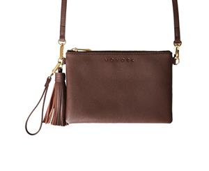 Moyork WATT Genuine Leather Clutch with Strap 4000mAh Power Bank Nutmeg Brown - Purse Bag Charger