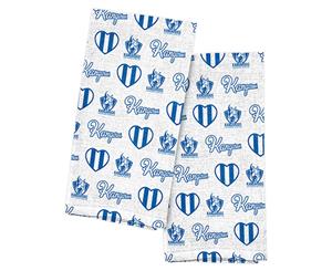 North Melbourne Kangaroos AFL Team Logo and Coloured Tea Towels (2 pack)