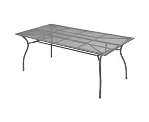 Outdoor Dining Table Steel Mesh 180x90x72cm Garden Patio Furniture