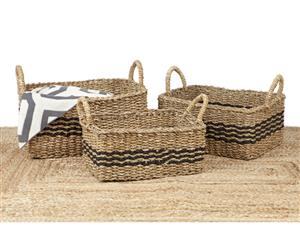 Palash (Set Of 3) Handmade Seagrass Basket