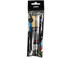 Pebeo - 4Artist Marker Set 2 pack - Gold & Silver 4mm