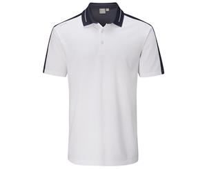 Ping Douglas Tailored Fit Polo - White/Navy - Mens