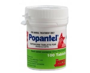 Popantel Tapeworm Dogs & Cats Treatment Tablets 100's (P1270)