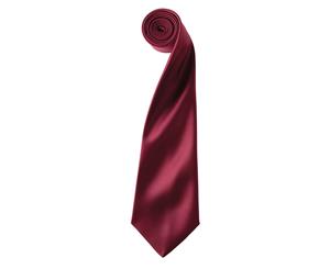 Premier Mens Plain Satin Tie (Narrow Blade) (Burgundy) - RW1152