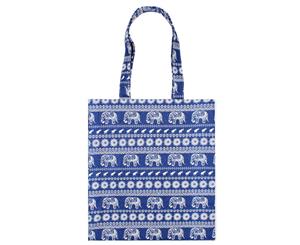 Printed Elephant Women's Tote Bag - Blue