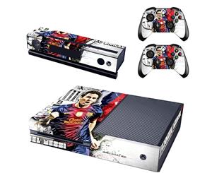 REYTID Console Skin / Sticker + 2 x Controller Decals & Kinect Wrap Compatible with Microsoft Xbox One - Full Set - Messi - White