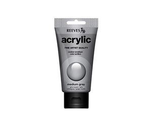 Reeves - Acrylic Paint 75ml - Medium Grey 600