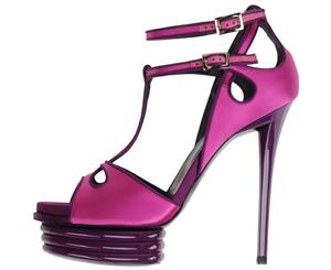 Roger Vivier Women's Satin Two-Tone Heel - Fuchsia