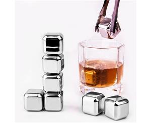 Set of 8 High Quality Stainless Steel Cubes Whisky Chilling Reusable Ice Cubes