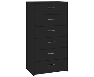 Sideboard with 7 Drawers High Gloss Black 50x34x96cm Chipboard Cabinet