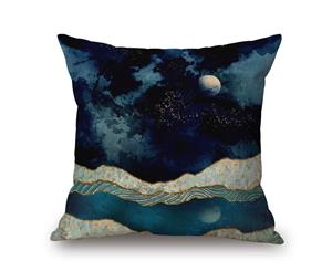 Simple Colored Landscape Painting on Cotton&linen Pillow Cover 84404