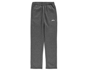 Slazenger Boys Open Hem Fleece Pants Trousers Bottoms Junior - Charcoal Marl