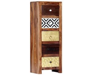 Solid Sheesham Wood Side Cabinet 5 Drawer Chest Home Storage Organiser