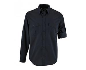 Sols Mens Burma Roll Sleeve Poplin Shirt (Dark Blue) - PC3238