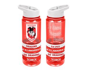 St George Illawarra Dragons NRL Tritan Drink Water Bottle with Wrist Bands