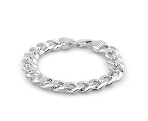 Sterling Silver 350 Gauge Diamond Cut 23cm Curb Bracelet