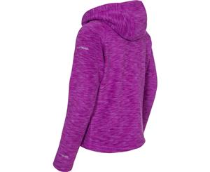 Trespass Boys & Girls Moonflow Hooded Soft Knitted Marl Fleece Jacket - Purple Orchid