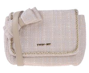 Twin-Set Simona Barbieri Tweed Crossbody Bag - Beige