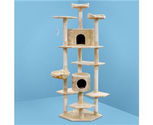 i.Pet Cat Tree Trees Scratching Post Scratcher Tower Condo House Furniture Wood Beige 203cm