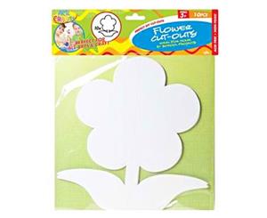 10pce 25cm Flower Cut-Outs Ideal for Home or School Projects DYI - Flower