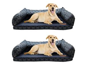 2PK Paws & Claws 70cm Fremantle Foam Base Sofa Pet/Dog Bed Mattress Navy Blue